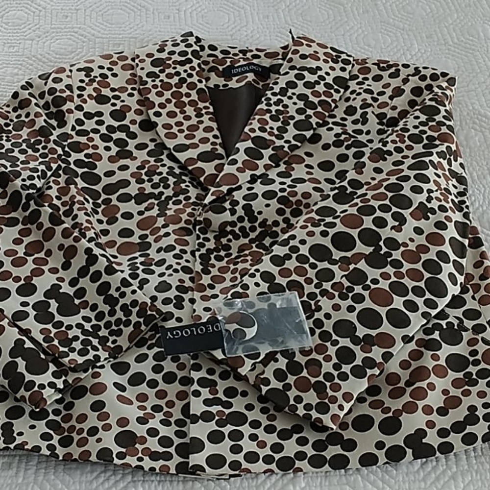 Ideology Jazz Brown Dot Blazer Sz 6